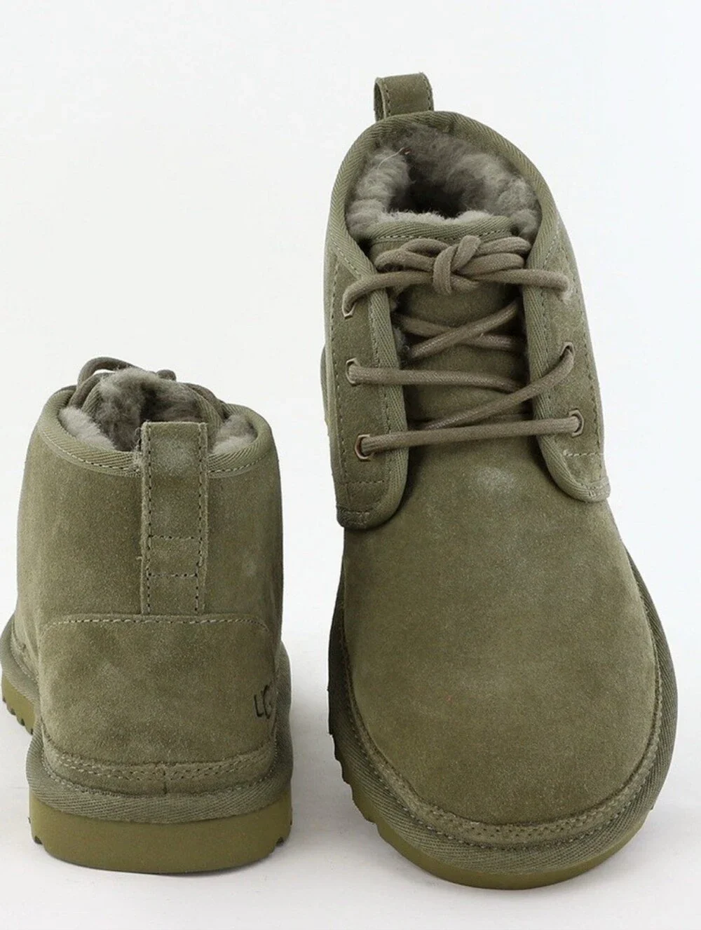 UGG Neumel Moss Green Olive Lace Up Chukka Boots Womens 10